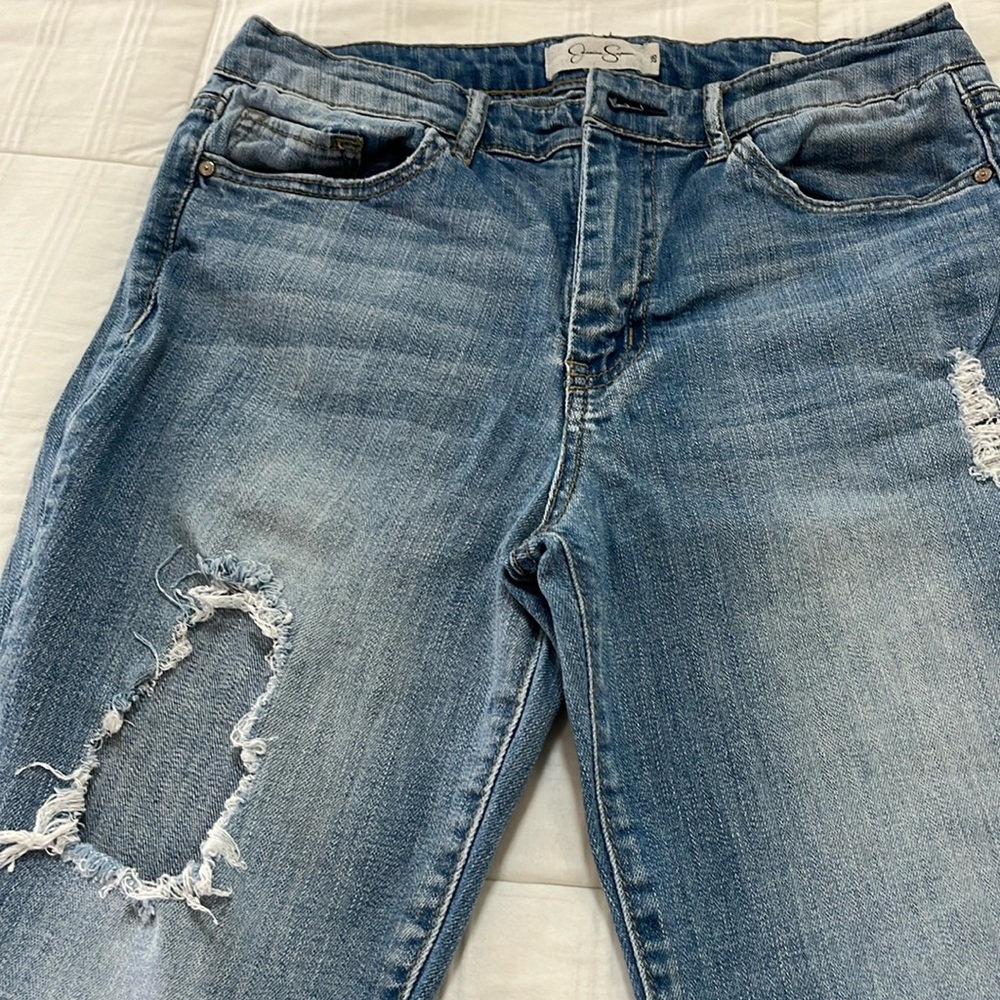 Jessica Simpson curvy high-rise skinny size 28 distressed jeans